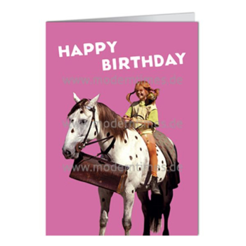 Klappkarte - Pippi Langstrumpf (Happy Birthday)