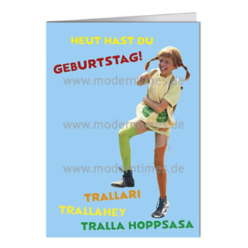 Klappkarte - Pippi Langstrumpf (Geburtstag)