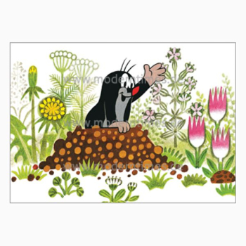 Postkarte - Der kleine Maulwurf (winkend)