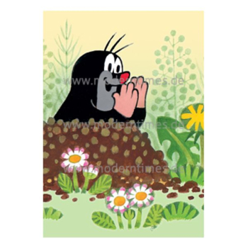 Postkarte - Der kleine Maulwurf (im Maulwurfshügel)