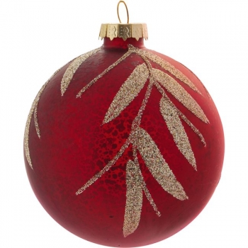 Christbaumkugel - Emberly antique red