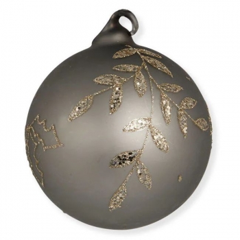 Christbaumkugel - Harmony grey glitter