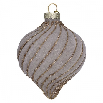 Christbaumkugel - onion Velvet pale grey