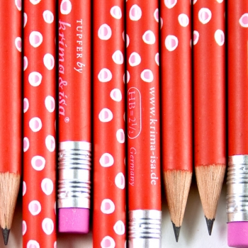 Bleistift - Punkte (rot/rosa)