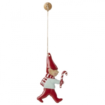 Anhänger - Wichtel mit Zuckerstange (Metall)
