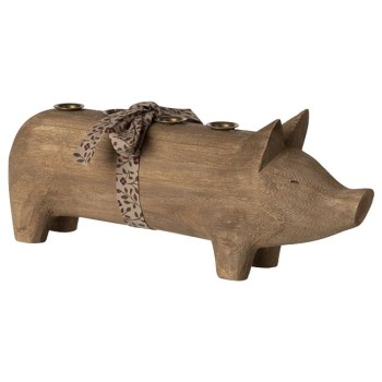 Adventskerzenhalter - Schwein natur (Baumkerze)