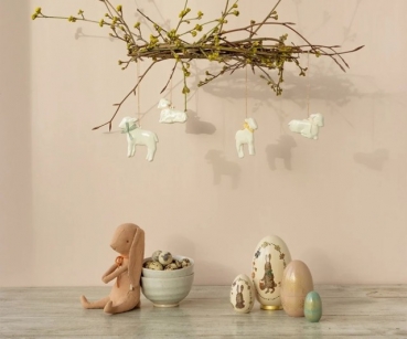 Preview: Anhänger - Lamm (Metall) - gelb