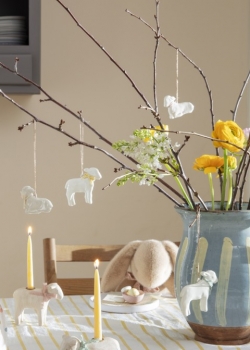 Preview: Anhänger - Lamm (Metall) - gelb