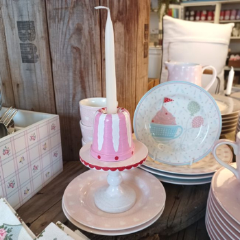Preview: Kerzenhalter - Törtchen mit Tortenplatte (Holz)