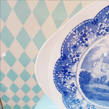 Preview: alte Tortenplatte - Landschaft