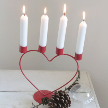 Adventskerzenhalter - Herz (Stabkerze)