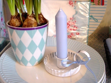 Preview: Kerzenhalter - shabby rund (Stabkerze)