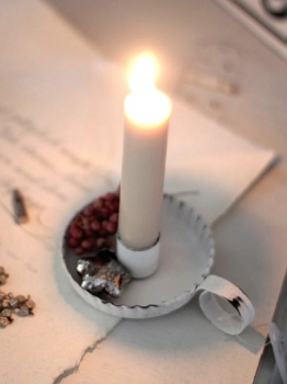 Kerzenhalter - shabby rund (Stabkerze)