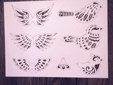 Preview: Anhänger-Set - Vögel weiß (3 Stück)