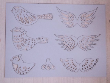 Preview: Anhänger-Set - Vögel hellblau (3 Stück)