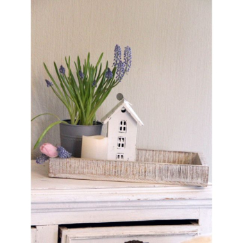Holz-Tablett - shabby white