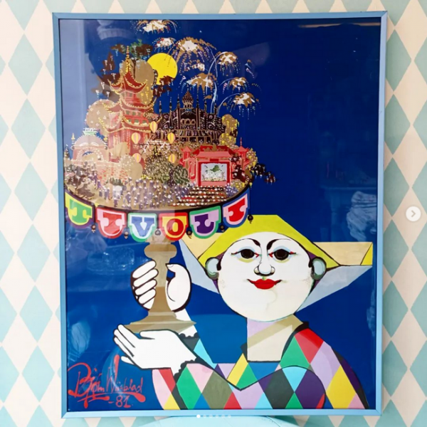altes dänisches Bild - Tivoli (Pierrot)