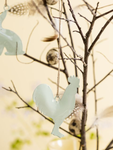 Anhänger - Hase / Hahn mint (Metall)