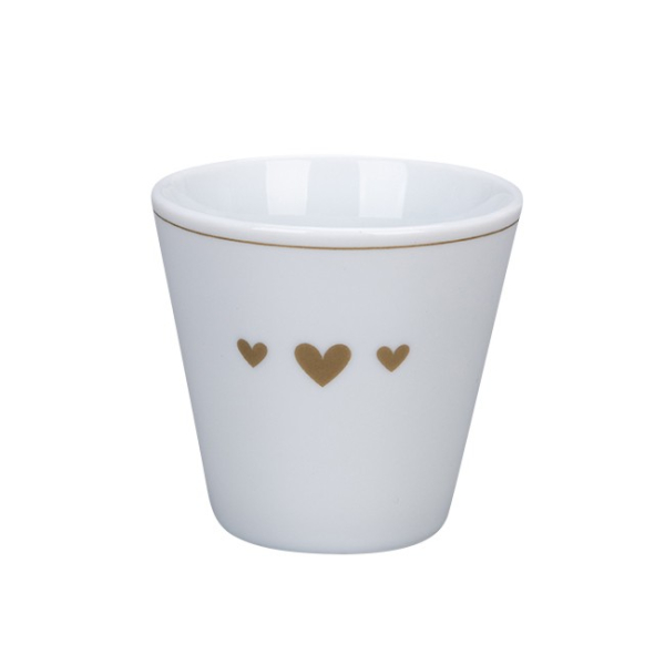 Espressotasse - Herzen gold