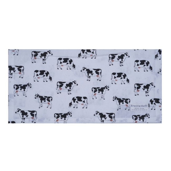 Stoff-Serviette - Kühe weiß