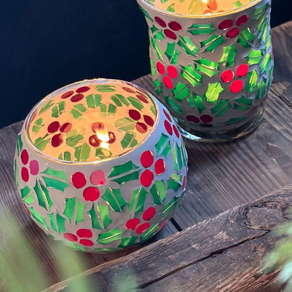 Mosaik-Teelichtglas - Holly