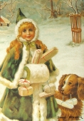 Postkarte - Mädchen mit Hund