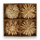 Stroh-Anhänger-Set (24 Stück) - Sterne groß